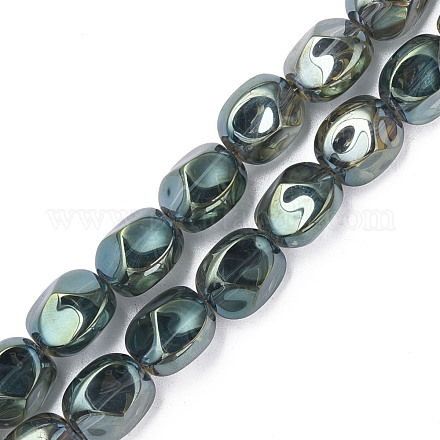 Chapelets de perles en verre électroplaqué X-EGLA-N008-016-B01-1