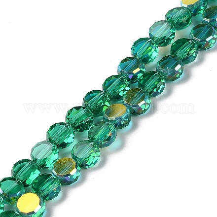 Transparentes perles de verre de galvanoplastie brins GLAA-Q099-I01-01-1