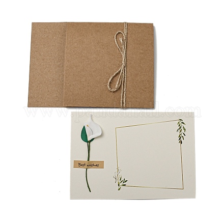 4 Set Dankesgrußkarten aus Trockenblumenpapier&nbsp;AJEW-DJ0002-13C-1