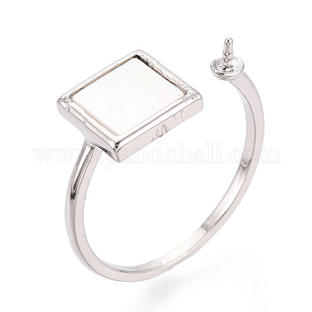 Квадратные латунные и ракушечные колышки для колец KK-N274-28P-1