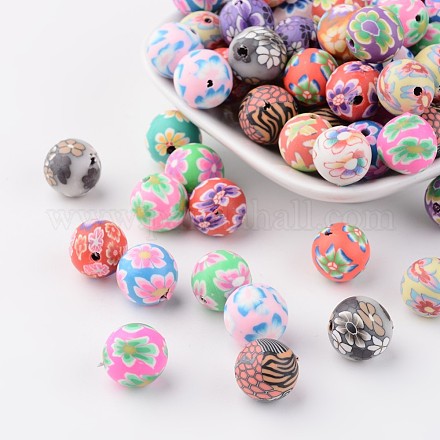 Handmade Polymer Clay Beads FM12mmY-1