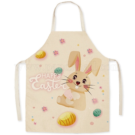Cute Easter Egg Rabbit Pattern Polyester Sleeveless Apron PW-WG98916-09-1