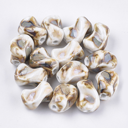 Perles en porcelaine manuelles PORC-S498-03C-1