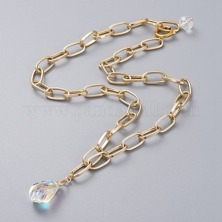 Aluminium Paperclip Chains Necklaces NJEW-JN02695-03-1