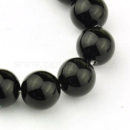 Chapelets de perles en pierre noire synthétique GSR18mmC044-1