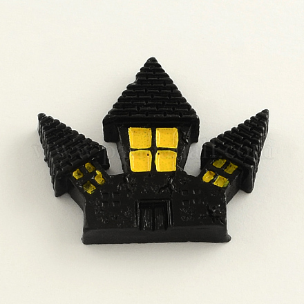 Halloween Theme château fantôme cabochons de résine X-CRES-Q162-22-1