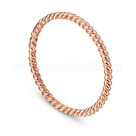 SHEGRACE Rose Gold Plated Titanium Steel Twisted Finger Rings JR189A-1