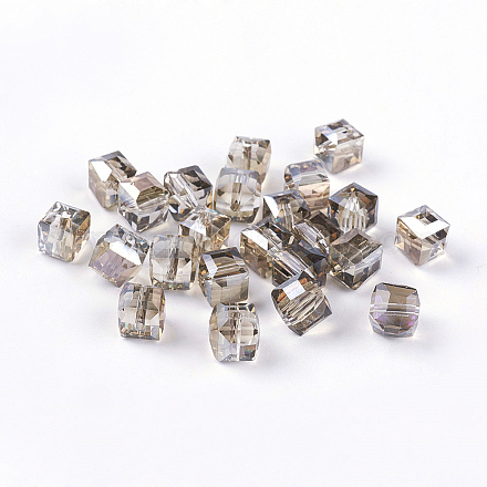 Electorplated Glass Beads EGLA-E006-3O-1
