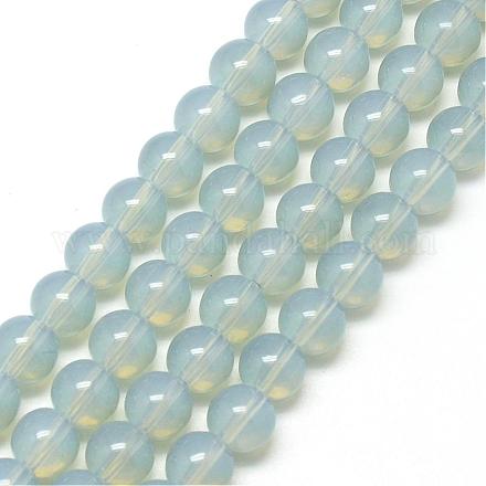 Baking Painted Glass Beads Strands DGLA-Q023-8mm-DB7-1