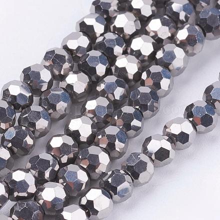 Chapelets de perles en verre électroplaqué EGLA-R042-4mm-06-1