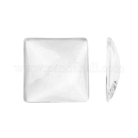 Transparentem Glas Quadrat Cabochon GGLA-A001-25mm-1