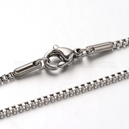 304 caja de acero collares de cadena de cadena de acero venecianas NJEW-I065-13C-1