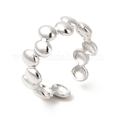 304 anello per polsino aperto avvolgente ovale in acciaio inossidabile per donna RJEW-E063-15P-01-1