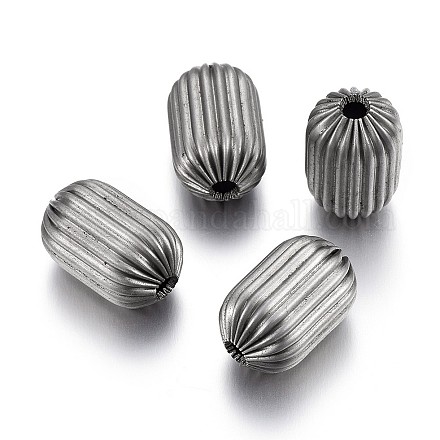 304 Stainless Steel Corrugated Beads STAS-P218-25-8mm-1