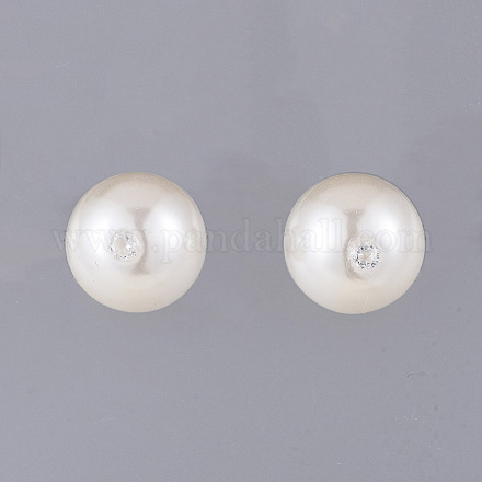 Clous d'oreilles en plastique imitation perles EJEW-JE03618-01-1