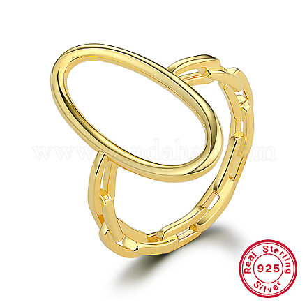 スターリングシルバーの指輪925個  中空オーバル  18KGP本金メッキ  内径：17mm KD4692-14-1