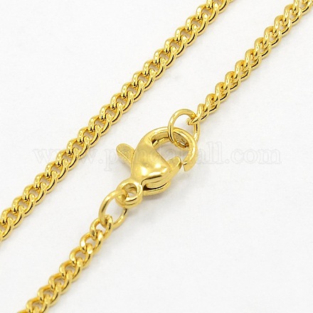 Unisex Casual Style 304 Stainless Steel Curb Chain Necklaces STAS-O037-54G-1