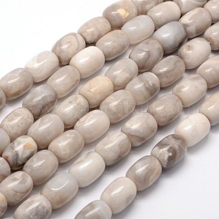 Dyed Barrel Natural Crazy Agate Beads Strands G-L308-01-1