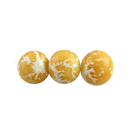Baking Painted Round Glass Bead Strands DGLA-S084-12mm-58-1
