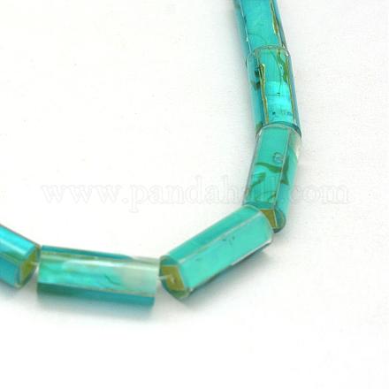 Plastic Tube Beads with Imitation Shell inside KY-R008-02A-1