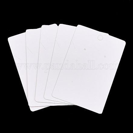 長方形の紙 9x6x0.06 ペア イヤリング ディスプレイ カード (吊り下げ穴付き)  ペンダントとイヤリングの保管用のジュエリーディスプレイカード  ホワイト  6cm  穴：1.6mmと[2]mm CDIS-YWC0001-01-1