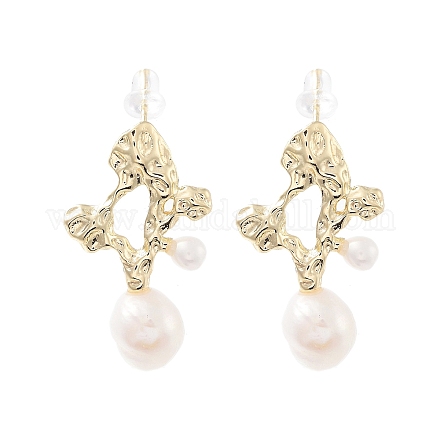 Orecchini pendenti con perle naturali EJEW-P256-58G-1