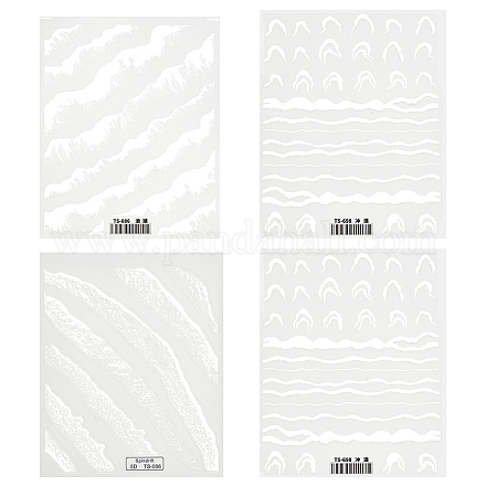 OLYCRAFT 74pcs(4 Sheets) 4 Style Ocean Waves Resin Stickers White Beach Wave Nail Art Decals Ocean Waves Resin Decorative Films for Resin Crafting Scrapbooking Nail Art Decoration STIC-OC0001-04-1