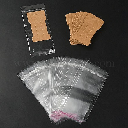 50 pièces de cartes d'affichage de pinces à cheveux en papier kraft CDIS-YW0001-07-1
