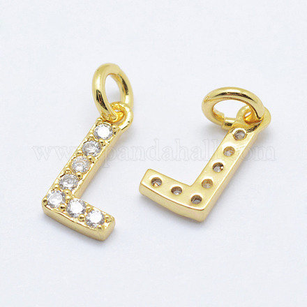 Brass Micro Pave Grade AAA Cubic Zirconia Charms X-ZIRC-P067-11G-L-NR-1