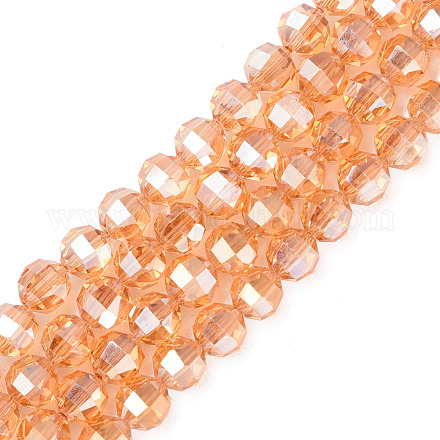 Transparentes perles de verre de galvanoplastie brins EGLA-N006-038D-1