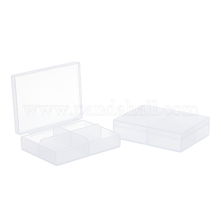 Superfindings 20pcs caja de plástico pequeña caja de almacenamiento de 4 rejillas organizador de joyas de 6.1x7.95x2 cm compartimentos organizador de surtido para fornituras de joyería píldoras organizador de tornillos CON-FH0001-23-1