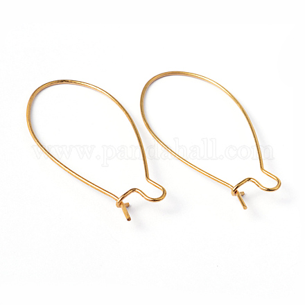 Brass Hoop Earrings Findings Kidney Ear Wires EC221-4G-1