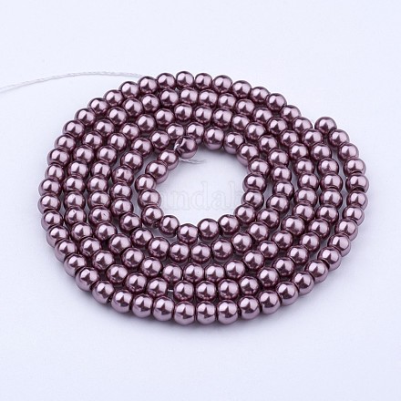 Chapelets de perles en verre nacré HY-6D-B07-1