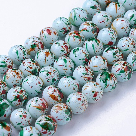 Cuisson opaque de perles de verre peintes GLAA-L024-C-28-1