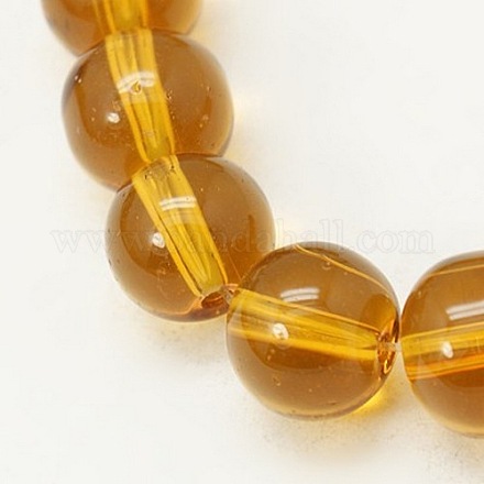 Abalorios de vidrio redondos de oro amarillo de 6mm X-GR6mm13Y-1