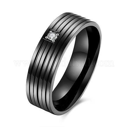 Regali di san valentino anelli per uomo in acciaio al titanio con zirconi cubici RJEW-BB16446-10-1