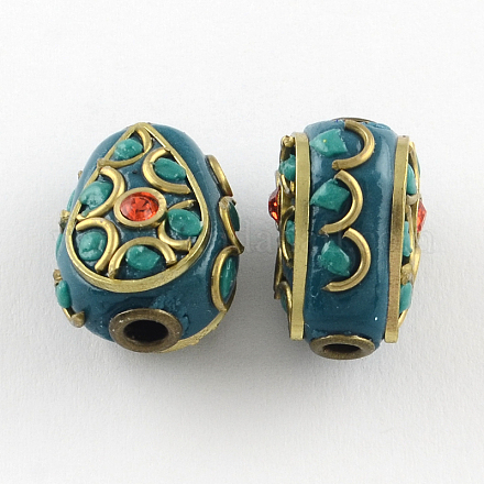 Teardrop Handmade Rhinestone Indonesia Beads IPDL-Q037-15B-1
