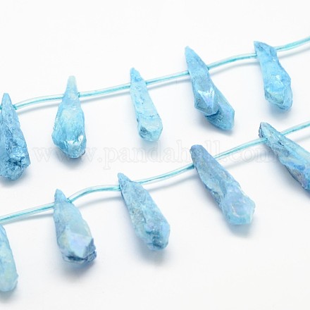 Chapelets de perles de cristal de quartz naturel électrolytique G-G890-A-03-1