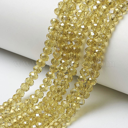 Electroplate Transparent Glass Beads Strands EGLA-A034-T2mm-H18-1