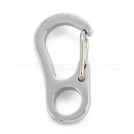 304 Stainless Steel Push Gate Snap Keychain Clasp Findings STAS-C024-09P-1