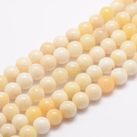 Giallo naturali fili di perle di giada G-K153-B04-8mm-1