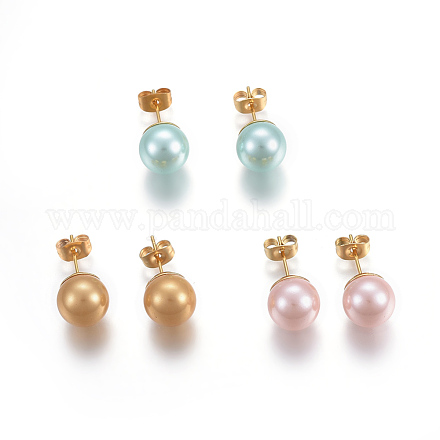 Boucles d'oreille en perle EJEW-F178-02-1