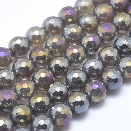 Chapelets de perles en agate naturelle électrolytique G-O164-01A-8mm-1