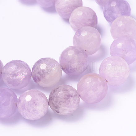 Faceted Round Natural Amethyst Bead Strands G-L377-42-12mm-1