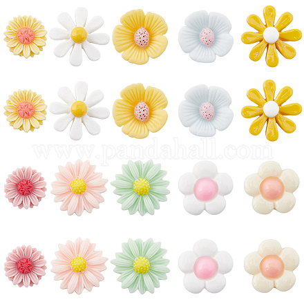 SUNNYCLUE 80Pcs 10 Styles Opaque Resin Cabochons CRES-SC0002-65-1