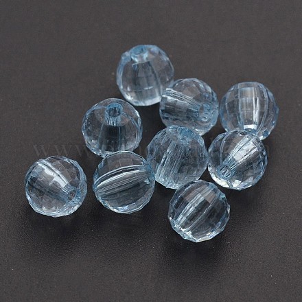 Perles rondes en acrylique transparent à facettes TACR-P053-12mm-25K-1