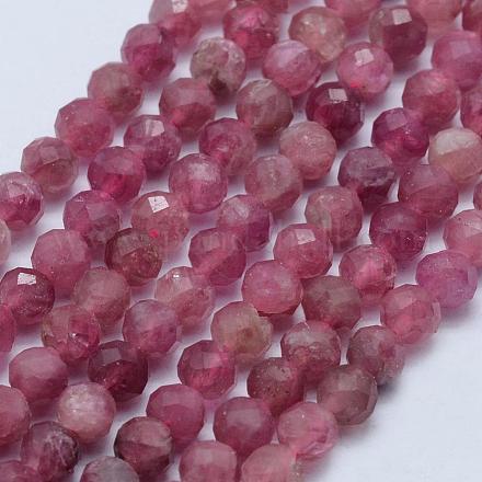Chapelets de perles en tourmaline naturelle G-J369-24-4mm-1