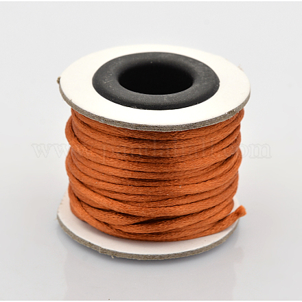 マクラメラテール中国結び作り用コードラウンドナイロン編み込みひも糸  サテンコード  チョコレート  2mm  約10.93ヤード（10m）/ロール NWIR-O002-04-1
