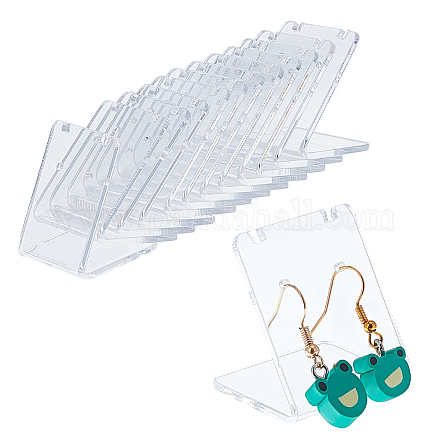 Pandahall 24 paquetes 48 orificios soporte para pendientes exhibidores de joyería en forma de l soportes de marketing soporte de collar de acrílico para joyería de collar colgante inclinado hacia atrás (1.3x1.3x1 EDIS-PH0001-06-1