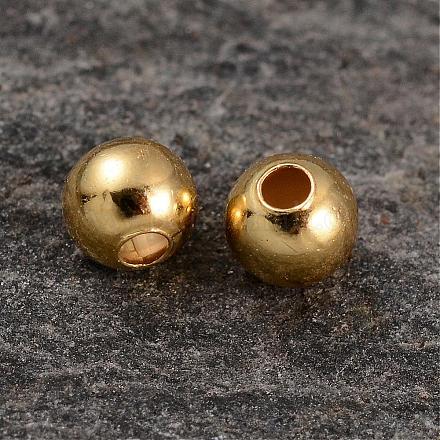 Круглые бусины из настоящего 18-каратного золота STER-K015-H153-3mm-G-1